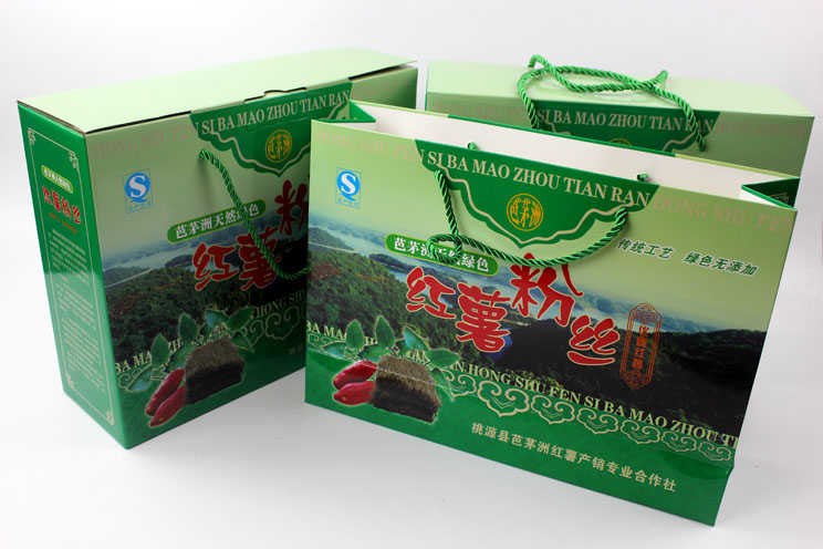 定制禮品包裝盒，長沙包裝廠力助桃源縣芭茅洲“紅薯粉絲”檔次倍增